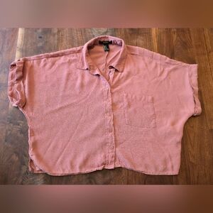 Forever 21 Mauve Collared Cropped Shirt